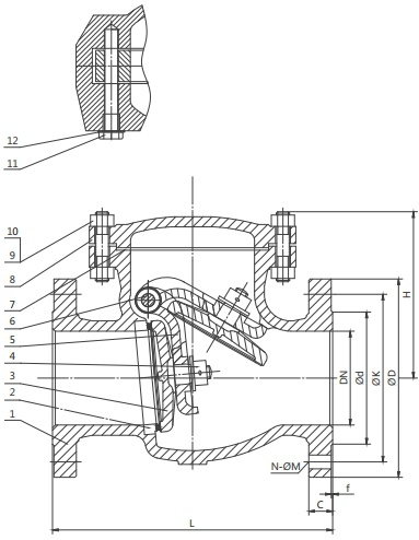 JIS/KS Cast Steel Swing Check Valve